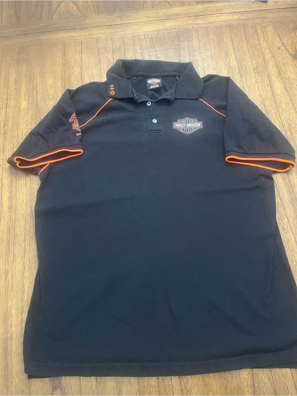 Vintage Harley Davidson Savannah GA Polo Shirt Mens Large Made in USA